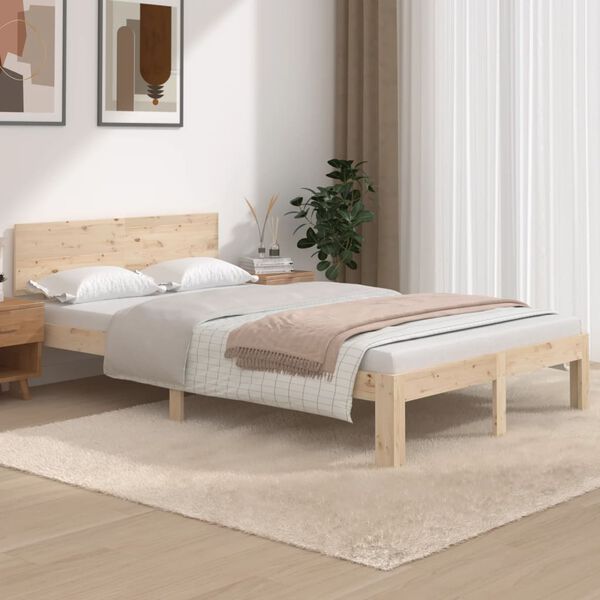 vidaXL Cadre de lit sans matelas bois de pin massif 120x200 cm