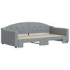vidaXL Lit de jour avec gigogne sans matelas gris clair 100x200 cm
