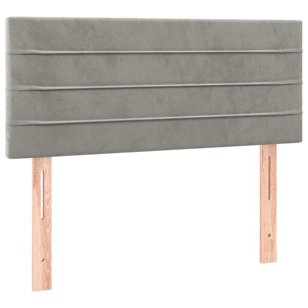 vidaXL T&ecirc;te de lit Gris clair 100x5x78/88 cm Velours