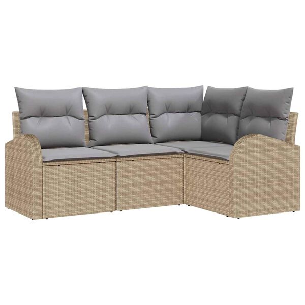 vidaXL Ensemble de canap&eacute; de jardin 4 pcs Beige et Gris clair