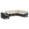 vidaXL Ensemble de canap&eacute; de jardin 9 pc Noir polyrotin