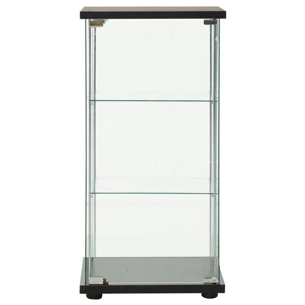 vidaXL Armoire de rangement Verre tremp&eacute; Noir