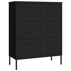 vidaXL Armoire &agrave; tiroirs Noir 80x35x101,5 cm Acier