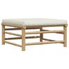 vidaXL Repose-pied de jardin avec coussin blanc cr&egrave;me Bambou