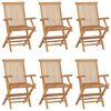 vidaXL Chaises pliantes 6 pi&egrave;ces en teck massif