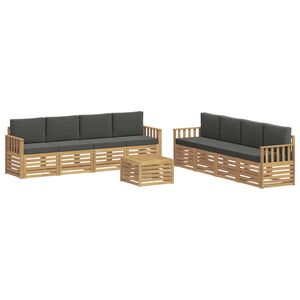 vidaXL Ensemble de canap&eacute;s d'ext&eacute;rieur 9 pc Blanc et anthracite