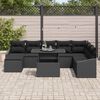 vidaXL Ensemble de canap&eacute; de jardin avec coussin 9 pcs Noir