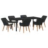 vidaXL Ensemble de salle &agrave; manger pour jardin 7 pcs Noir polyrotin