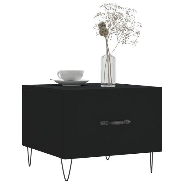 vidaXL Table basse Noir 50x50x40 cm Bois d'ingénierie