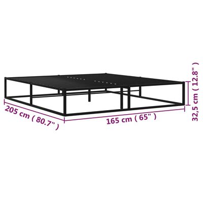 vidaXL Cadre de lit sans matelas noir métal 160x200 cm