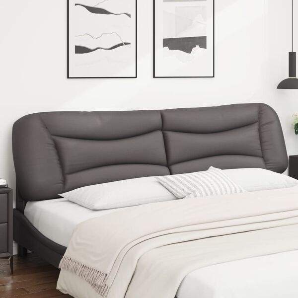 vidaXL Coussin de t&ecirc;te de lit Hvar gris 200 cm similicuir