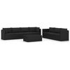 vidaXL Salon de jardin 8 pcs avec coussins r&eacute;sine tress&eacute;e noir