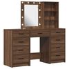 vidaXL Table de Toilette avec tiroir 3 pcs Marron 40 x 41 x 135 cm