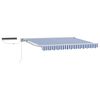 vidaXL Auvent r&eacute;tractable &eacute;lectrique Bleu et Blanc 3,5 x 2,5 m