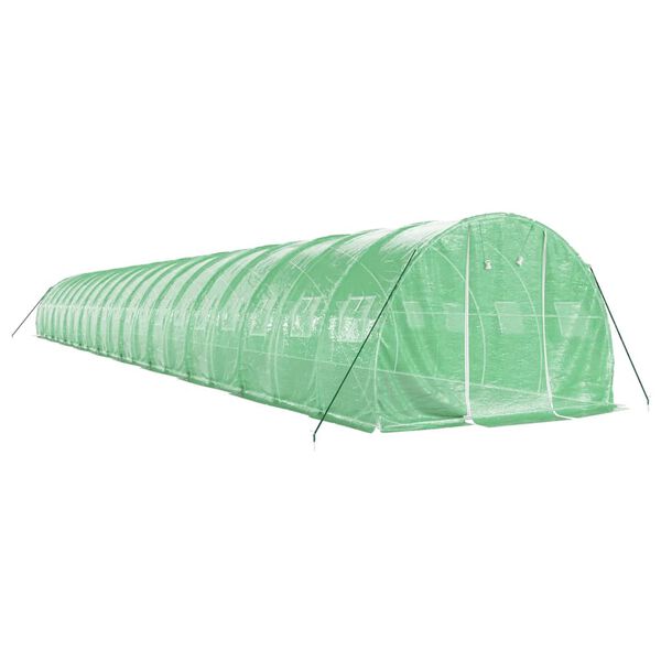 vidaXL Serre avec cadre en acier vert 60 m&sup2; 20x3x2 m