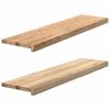 vidaXL Marches d'escalier 2 pcs non trait&eacute; bois de ch&ecirc;ne massif
