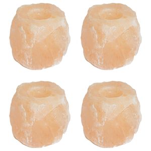 vidaXL Supports de bougies en sel Rose Sel de Roche