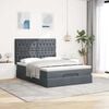vidaXL Cadre de lit ottoman avec matelas gris fonc&eacute; 140x190 cm velours