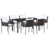 vidaXL Ensemble de salle &agrave; manger pour jardin 7 pc Marron et Noir