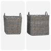 vidaXL Panier de Plante avec stockage 2 pcs Gris Rattan Lacak