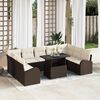 vidaXL Ensemble de canap&eacute; de jardin 10 pcs Marron Poly rotin