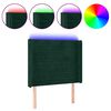 vidaXL T&ecirc;te de lit &agrave; LED Vert fonc&eacute; 93x16x118/128 cm Velours
