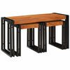 vidaXL Table Gigogne 3 pc Marron et Noir 82 x 40 x 45 cm