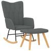 vidaXL Chaise &agrave; bascule avec repose-pied Gris fonc&eacute; Tissu