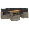 vidaXL Salon de jardin avec coussins 6 pcs gris r&eacute;sine tress&eacute;e acacia
