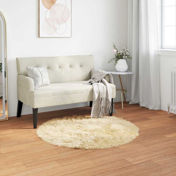 vidaXL Tapis en fausse Tafalla Crème Ø 100 cm Polyester