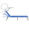 vidaXL Chaise longue pliable avec toit Aluminium et textil&egrave;ne Bleu