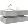 vidaXL Table basse avec lumi&egrave;res LED gris b&eacute;ton 90x50x40 cm