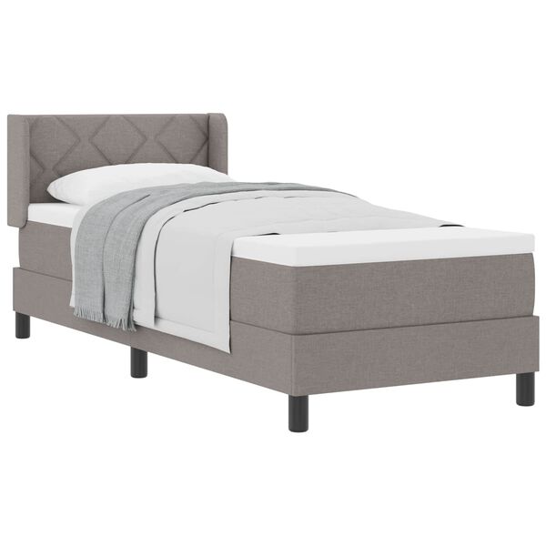 vidaXL Lit &agrave; ressorts avec matelas Taupe 200 x 80 cm Polyester