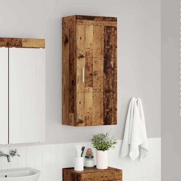 vidaXL Armoire murale de salle de bain avec &eacute;tag&egrave;re TULUM Bois ancien
