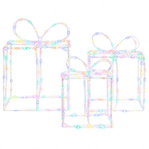 vidaXL Bo&icirc;tes cadeaux lumineuses de No&euml;l LOVIISA 3 pc 360 LED