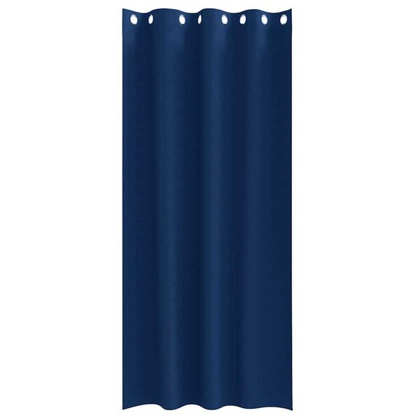 vidaXL Rideaux occultants avec anneaux 2 pcs Bleu fonc&eacute; 225 x 140 cm