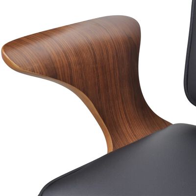vidaXL Chaise de bureau Bois courbé avec tapisserie en similicuir