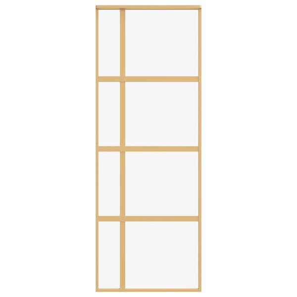 vidaXL Porte coulissante dor&eacute; 76x205 cm verre ESG clair et aluminium