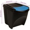 vidaXL Poubelles empilables 4 pcs Anthracite 100 L