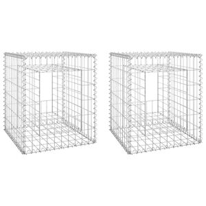 vidaXL Poteaux à panier de gabion 2 pcs 50x50x60 cm Fer