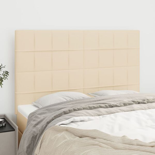 vidaXL T&ecirc;te de lit Cr&egrave;me 144x5x118/128 cm Tissu