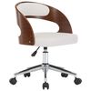 vidaXL Chaise pivotante &agrave; manger Blanc Bois courb&eacute; et similicuir