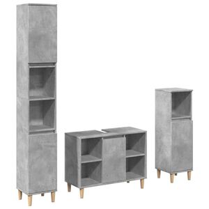vidaXL Ensemble de meubles de salle de bain 3 pcs gris b&eacute;ton
