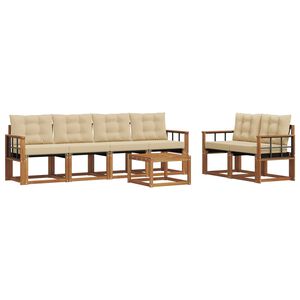 vidaXL Ensemble de canap&eacute;s d'ext&eacute;rieur 7 pc Naturel et Beige
