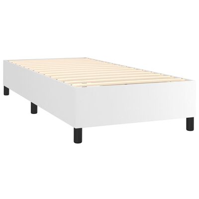 vidaXL Sommier à lattes de lit avec matelas et LED Blanc 100x200 cm