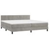 vidaXL Sommier &agrave; lattes de lit et matelas Gris clair 200x200cm Velours