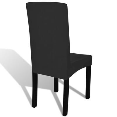 vidaXL Housses extensibles de chaise 6 pcs Noir