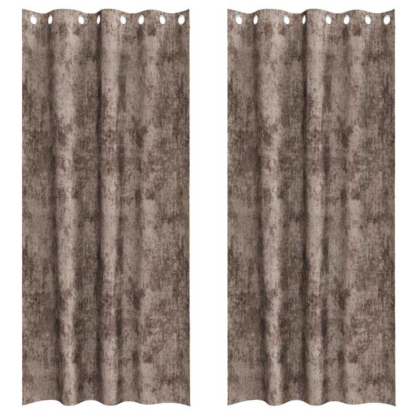 vidaXL Rideaux en velours 2 pcs Cappuccino 245 x 140 cm Velours