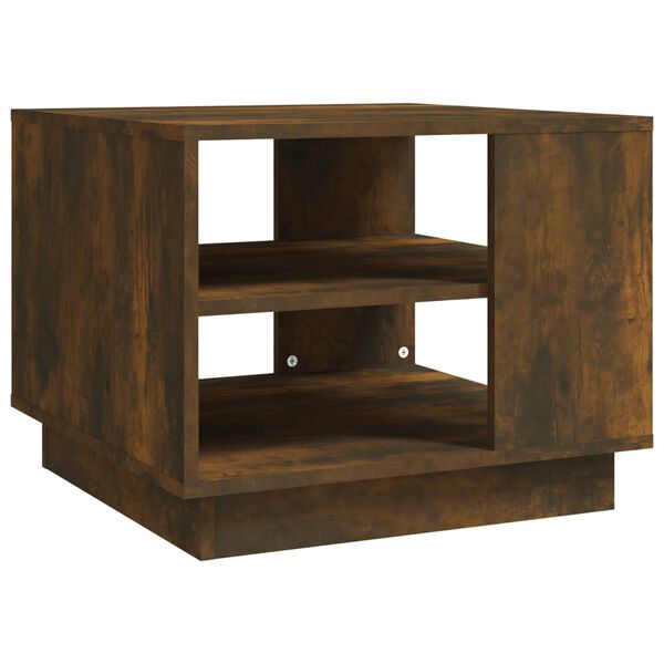 vidaXL Table basse chêne fumé 55x55x43 cm bois d'ingénierie