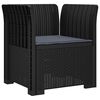 vidaXL Fauteuil 1 place avec coussin look rotin PP Anthracite